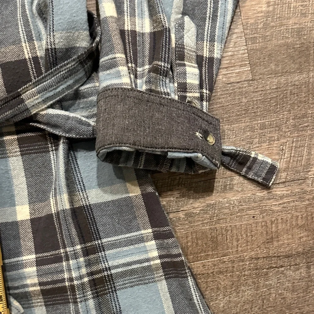 Legendary Whitetails Open Spaces Blue and Gray Plaid flannel Shirt Dress Small - Picture 9 of 10